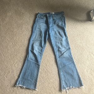 Paige raw hem crop kick flare